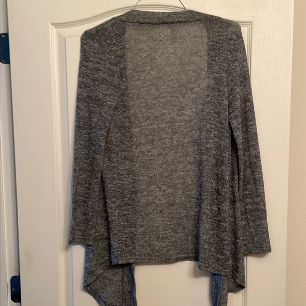 Sofra Gray Open-Front Cardigan Sweater